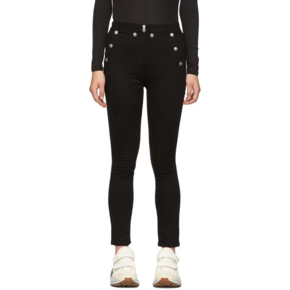 Rag & Bone Penton Lace Up High Waisted Back Black Skinny Leg Pants - Picture 1 of 5